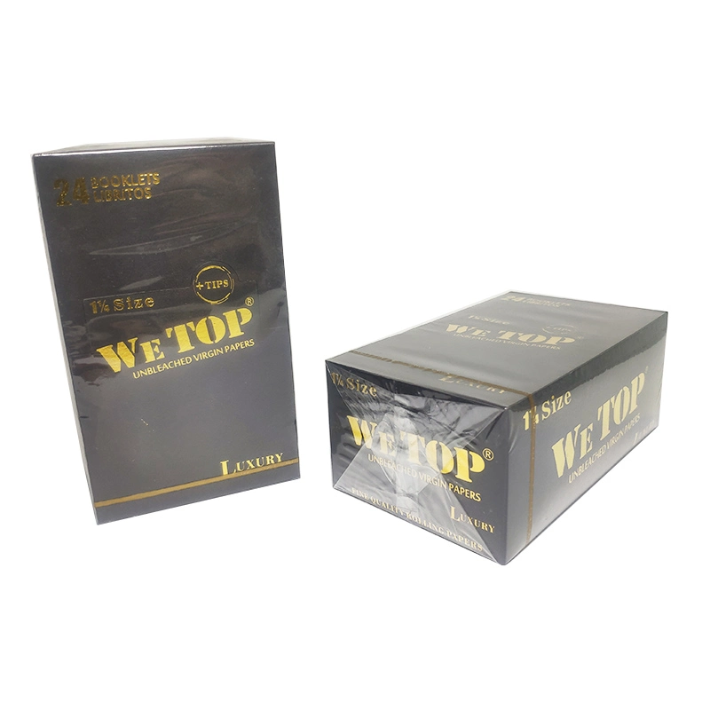 Custom Logo Rolling Papers Packaging We Top Unbleached Brown Papers